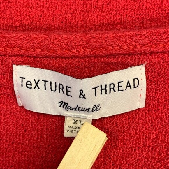 Madewell Texture & Thread Women's V-Neck Cotton Modern Tie-Front Top Size XL - Picture 6 of 11